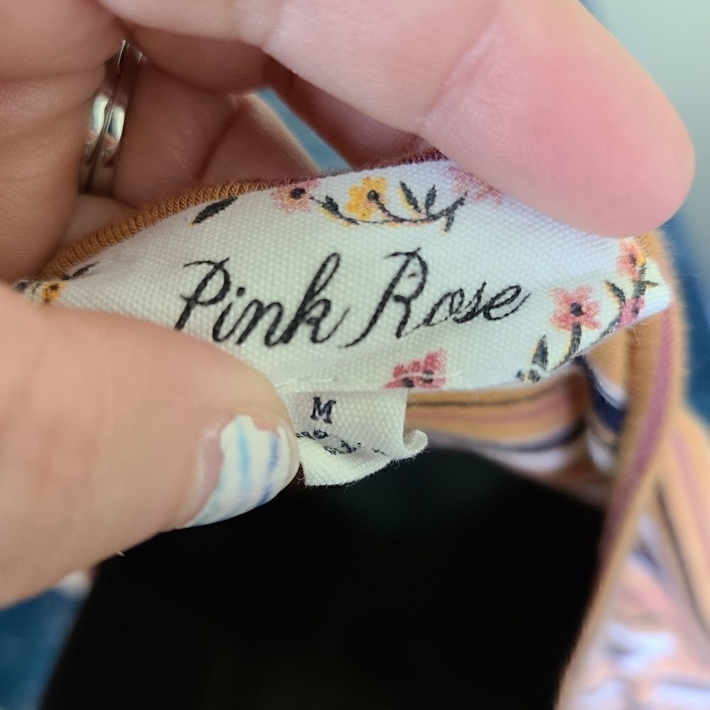 Pink Rose Striped Button Up - Picture 7 of 8